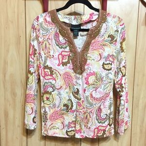 Xs/S Bohemian Pink Blouse (flawed..as is)bundle me